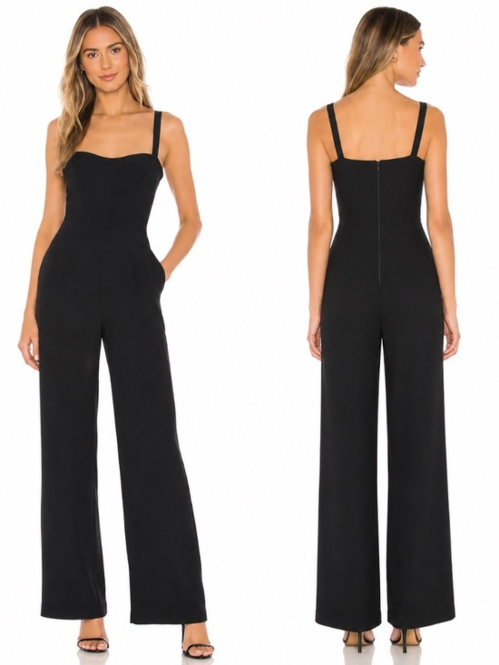 Dress the Population - Black Wide Leg Jumpsuit
